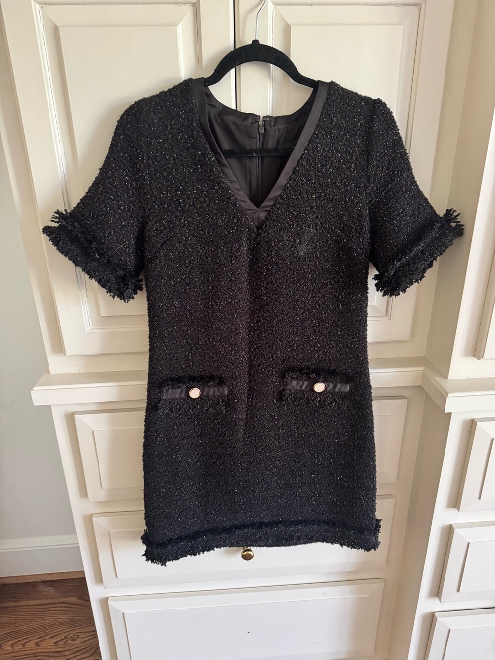 Alexia Admor Black Tweed Midi Dress